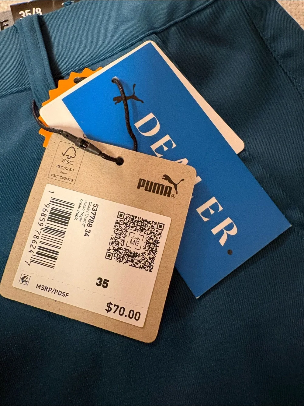 NWT Puma Dealer Enjoy Golf Men’s Golf Shorts - Lightweight Performance Size 35